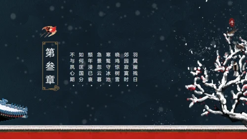 北京的冬天雪景红墙通用PPT模板