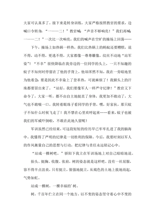 初中军训心得体会汇总十篇（三）.docx