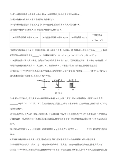 （河北专版）中考物理复习方案 题型05 力学实验题试题-人教版初中九年级全册物理试题.docx