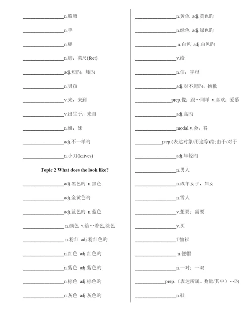 仁爱版初中英语单词表-默写版.docx