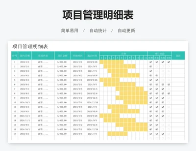项目管理明细表