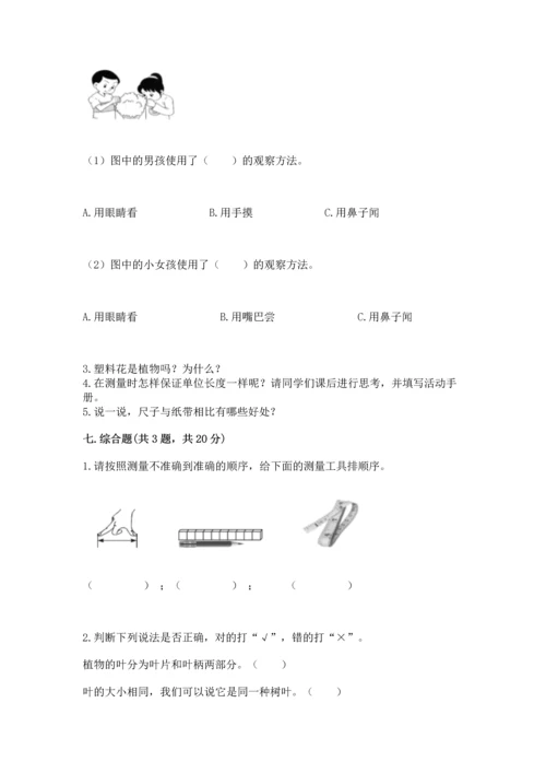 教科版科学一年级上册期末测试卷【新题速递】.docx