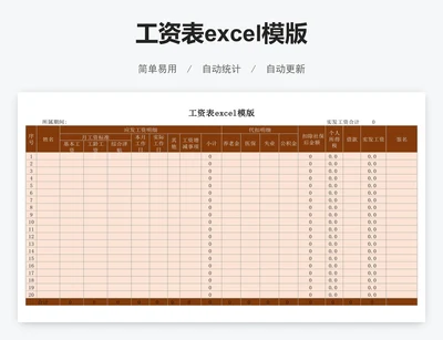 工资表excel模版