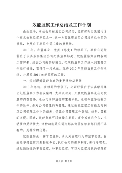 效能监察工作总结及工作计划 (2).docx