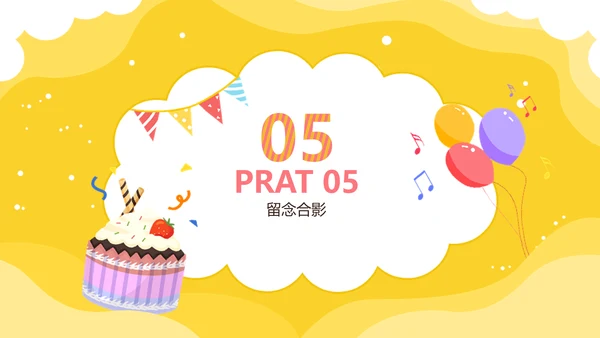 卡通风黄色幼儿园生日会PPT