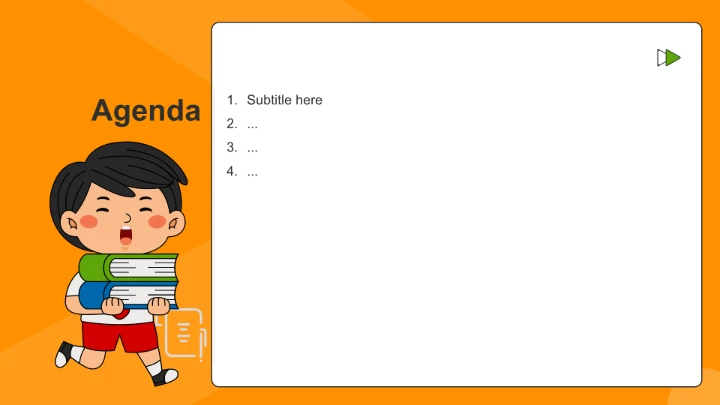 橙色插画风小学生班长竞选