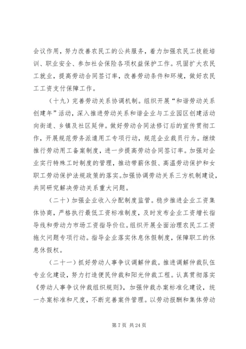 全县人力资源和社会保障工作要点(共2篇).docx