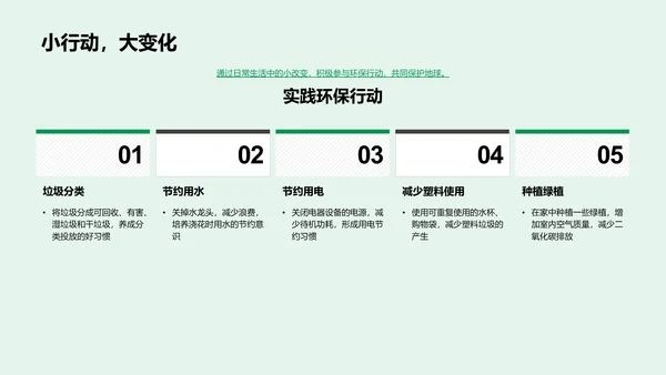 环保教育实践报告PPT模板