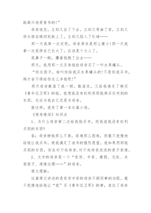 小学五年级上册《慈母情深》课文.docx