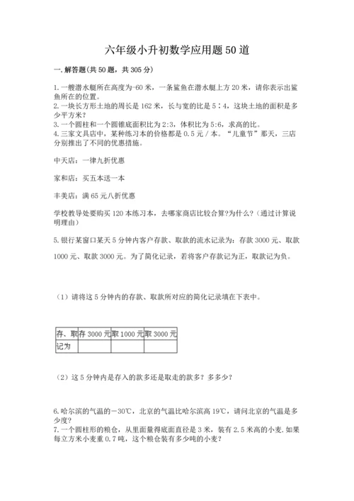 六年级小升初数学应用题50道a4版.docx