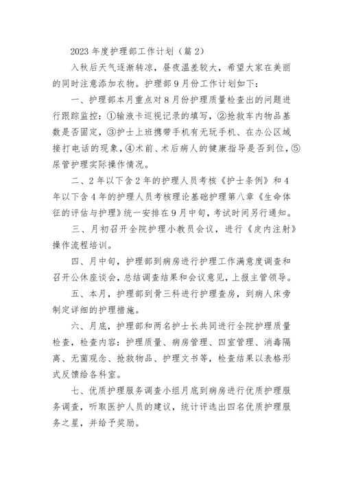 2023年度护理部工作计划(5篇).docx