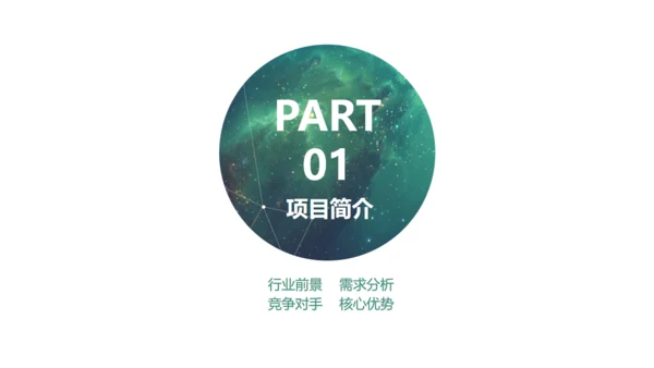 星空背景商业创业计划书通用PPT模板