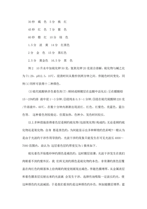 铜门着色工艺流程及铜门着色问题.docx