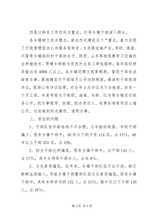 乡镇干部队伍建设情况报告.docx