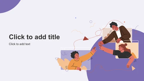 紫色扁平风远程办公PPT主题