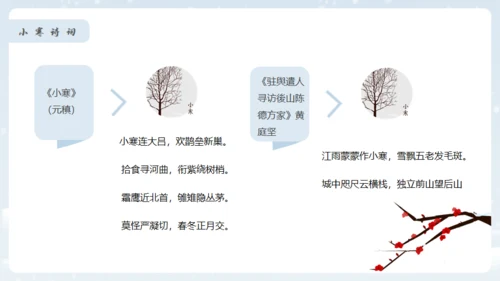 小寒冬天雪地白茫茫雪景通用PPT模板