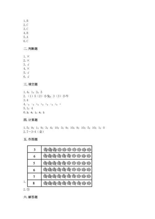 北师大版一年级上册数学期中测试卷【全优】.docx