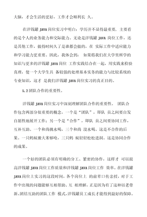 洋钱罐JAVA岗位实习报告