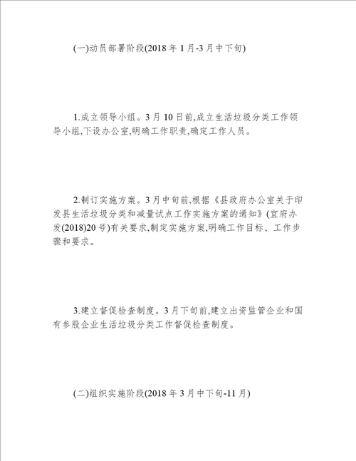 2018年生活垃圾分类和减量方案