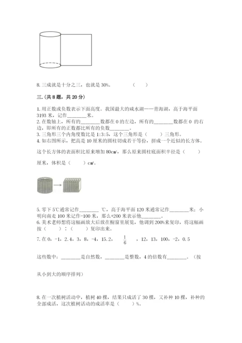 北京版数学小升初模拟试卷及答案【夺冠】.docx