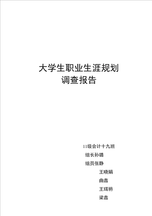 大学生职业生涯规划调查报告模板