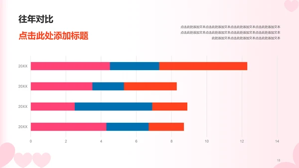 红蓝色简约扁平渐变情人节市场营销PPT