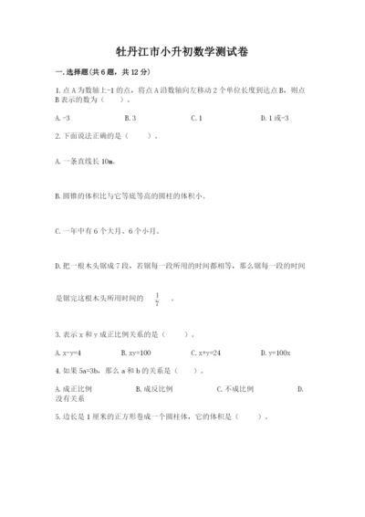 牡丹江市小升初数学测试卷精编.docx