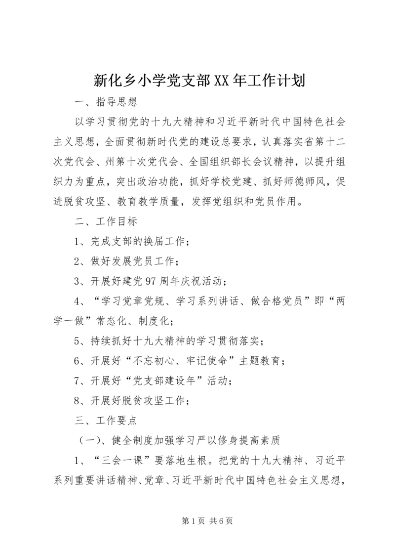 新化乡小学党支部XX年工作计划.docx