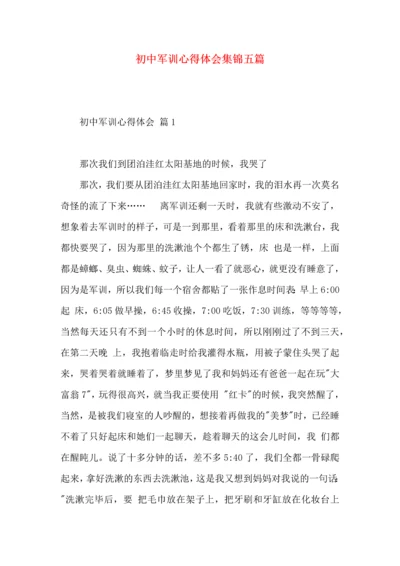 初中军训心得体会集锦五篇（一）.docx