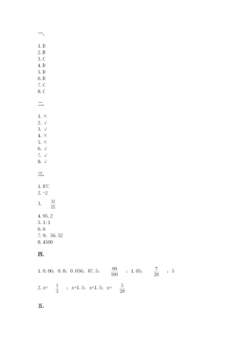 人教版六年级数学下学期期末测试题精品加答案.docx