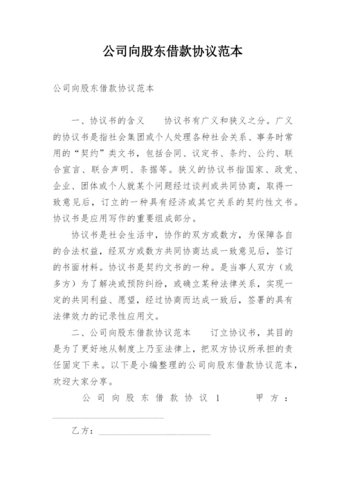 公司向股东借款协议范本.docx