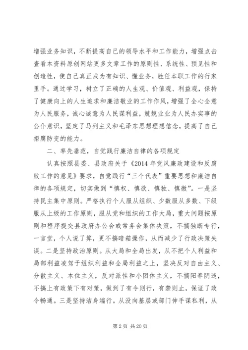 第一篇：县副县长的党风廉政建设自我检查报告 (3).docx