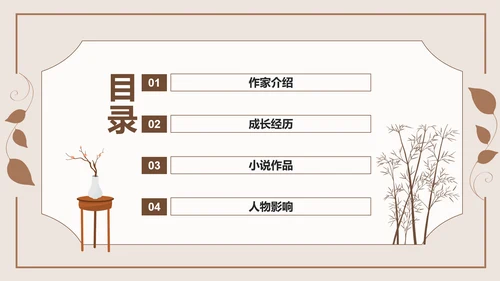 知名现代作家茅盾人物介绍PPT课件模板