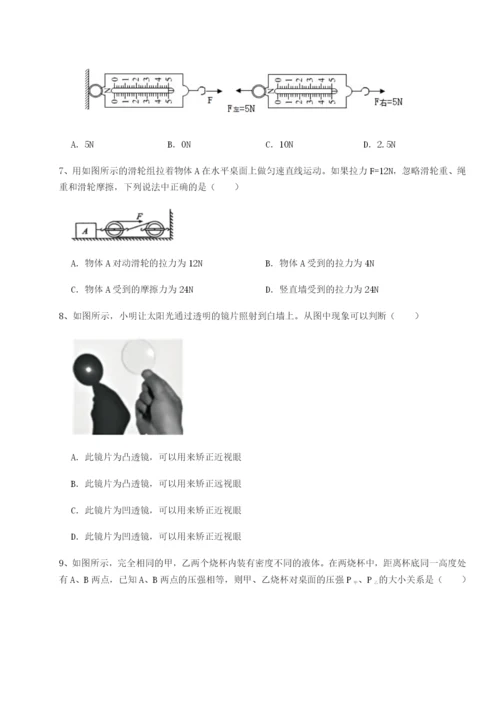 小卷练透广东深圳市高级中学物理八年级下册期末考试单元测试试题（含解析）.docx