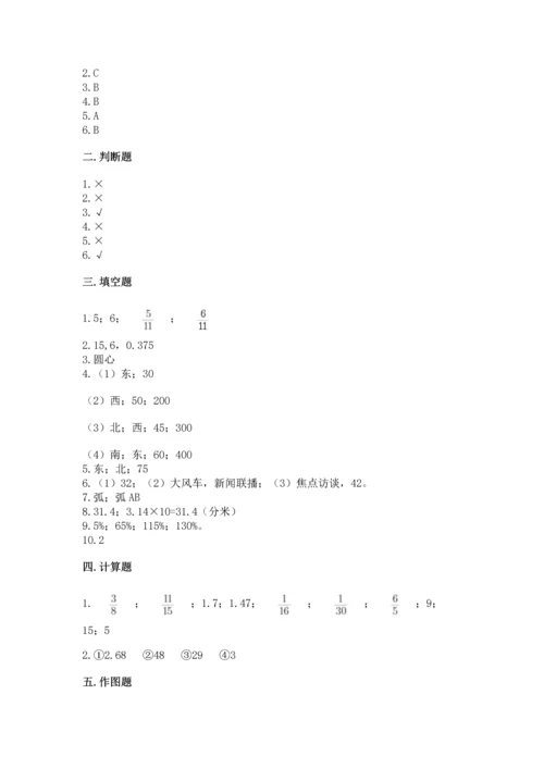 人教版六年级上册数学期末测试卷含答案（精练）.docx