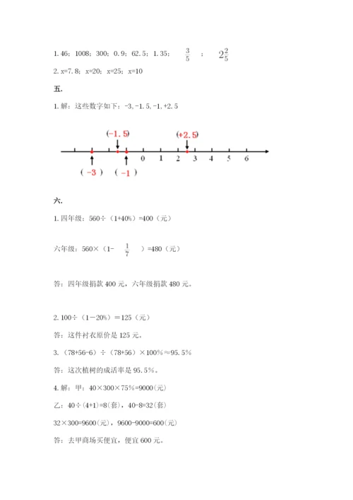人教版数学小升初模拟试卷附参考答案（黄金题型）.docx
