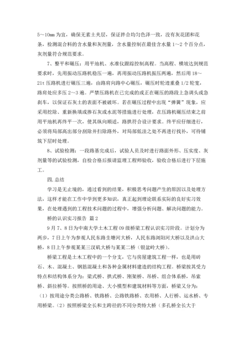 桥的认识实习报告集合七篇.docx