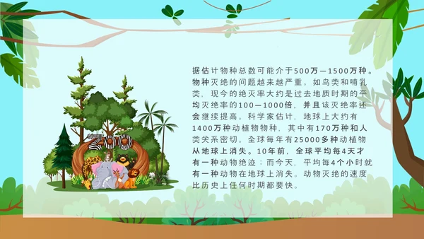 野生动物保护公益活动PPT模板