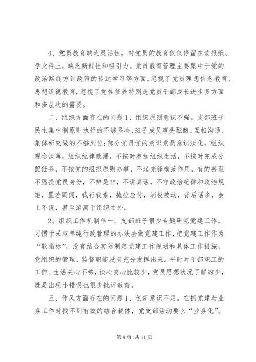 党支部班子个人问题清单及整改措施-支部班子查摆问题清单.docx