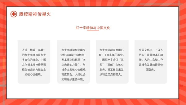 红色简约世界红十字日红十字精神动态PPT