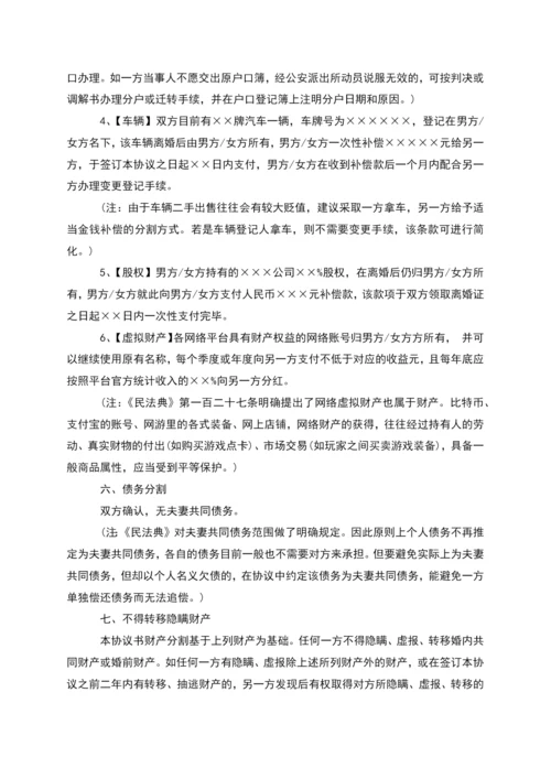 无共同债务男方协议离婚范本范文(精选4篇).docx