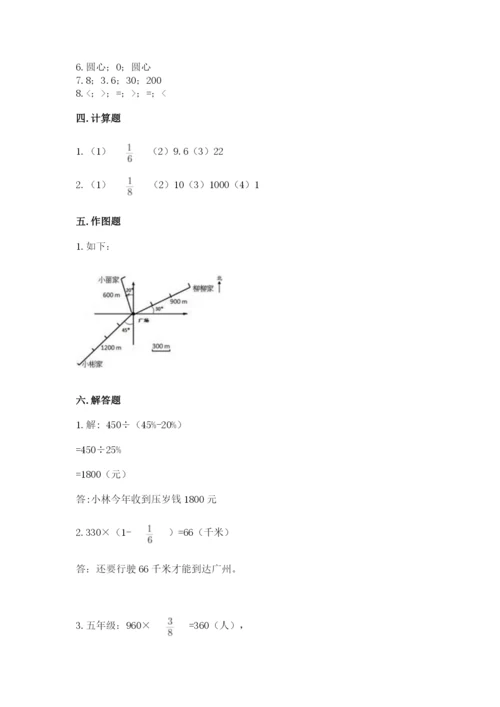 小学六年级上册数学期末测试卷附完整答案【精选题】.docx