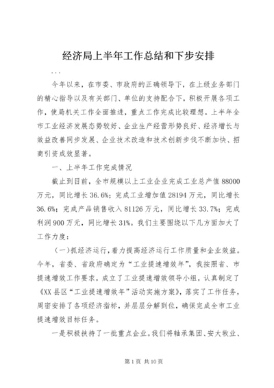 经济局上半年工作总结和下步安排.docx