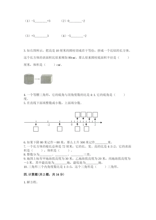 数学六年级小升初真题模拟检测卷附参考答案【能力提升】.docx