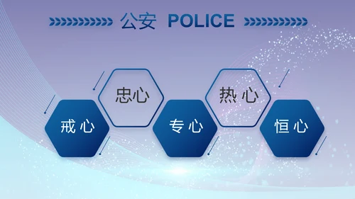 蓝色科技强警保障国家信息吧动态PPT模板