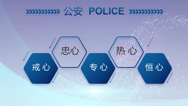 蓝色科技强警保障国家信息吧动态PPT模板