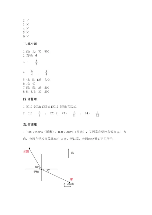 小学数学六年级上册期末测试卷含答案解析.docx