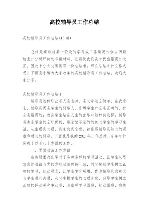 高校辅导员工作总结.docx