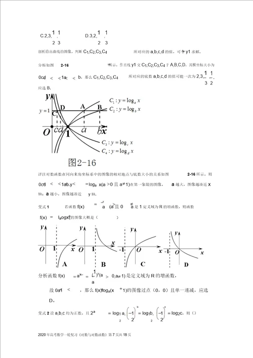 2020年高考数学一轮复习对数与对数函数