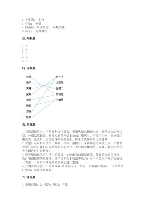 苏教版四年级下册科学期末测试卷(综合题).docx